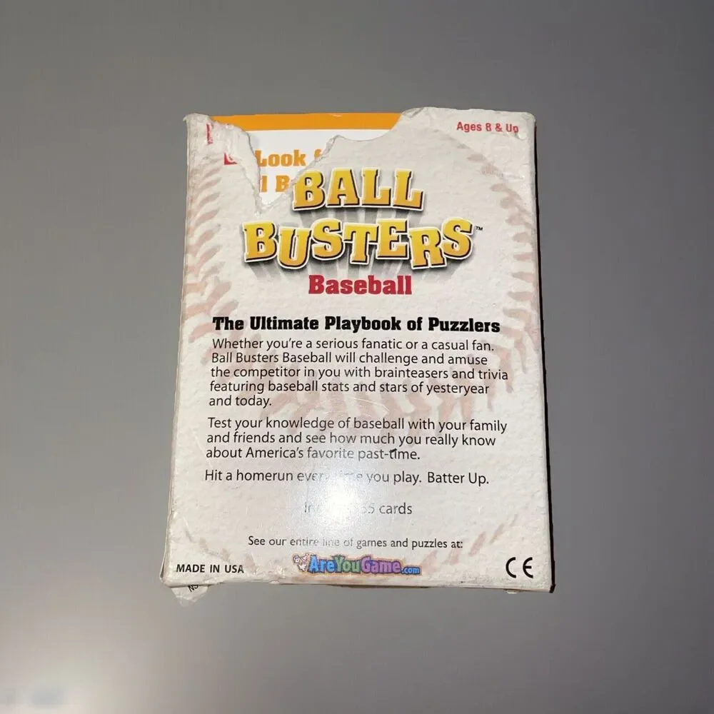 University Games Sealed Ball Busters Baseball Brainteasers and Trivia, 55 Cards
